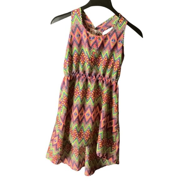 Japna Girls Dress Size 12 Multicolor Elastic Waist Geometric Pattern Sleeveless - Picture 2 of 11